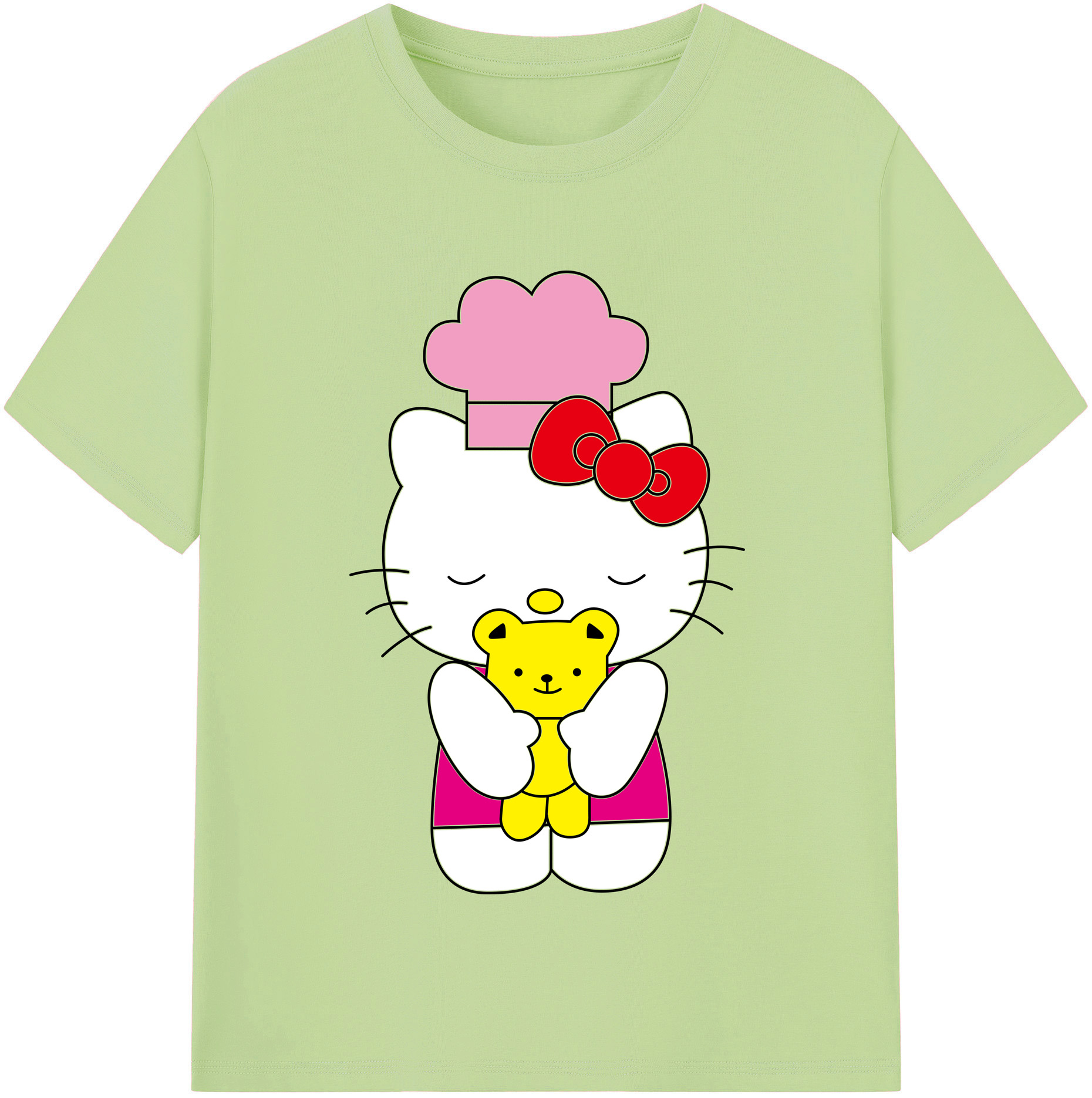 （画像用） Hello Kitty ハローキティ 綿100％半袖Tシャツ（フロントプリント）